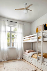 Klim 92.5cm Ceiling Fan with Light / White with Pine / Timber Blades