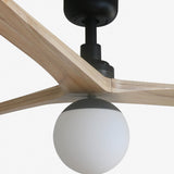 Klim 150cm Ceiling Fan with Light / Black with Pine / Timber Blades