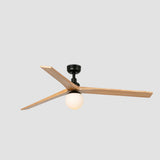 Klim 150cm Ceiling Fan with Light / Black with Pine / Timber Blades