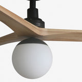 Klim 125cm Ceiling Fan with Light / Black with Pine / Timber Blades