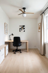 Klim 92.5cm Ceiling Fan with Light / Black with Pine / Timber Blades