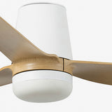 Punt Tub 130cm Ceiling Fan with LED Light / White with Maple / ABS Blades