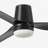 Punt Tub 130cm Ceiling Fan with LED Light / Black / ABS Blades