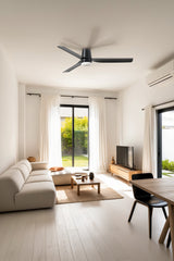 Punt Tub 130cm Ceiling Fan with LED Light / Black / ABS Blades