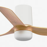 Mini Punt Tub 90cm Ceiling Fan with LED Light / White with Maple / ABS Blades