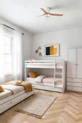 Mini Punt Tub 90cm Ceiling Fan with LED Light / White with Maple / ABS Blades