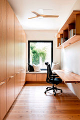 Heywood Tub 90cm Ceiling Fan with LED Light / White with Pine / Timber Blades