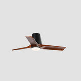 Heywood Tub 90cm Ceiling Fan with LED Light / Black with Walnut / Timber Blades