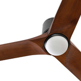 Heywood Tub 132cm Ceiling Fan with LED Light / Black with Walnut / Timber Blades