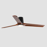 Heywood Tub 132cm Ceiling Fan with LED Light / Black with Walnut / Timber Blades
