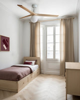 Klim 125cm Ceiling Fan with Light / White with Pine / Timber Blades