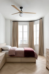 Klim 150cm Ceiling Fan with Light / Black with Pine / Timber Blades