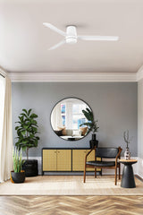 Punt Tub 130cm Ceiling Fan with LED Light / White / ABS Blades