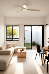 Punt Tub 130cm Ceiling Fan with LED Light / White with Maple / ABS Blades