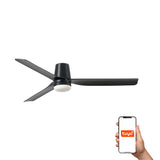 Punt Tub 130cm Ceiling Fan with LED Light / Black / ABS Blades