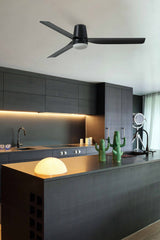 Punt Tub 130cm Ceiling Fan with LED Light / Black / ABS Blades