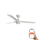 Punt 130cm Ceiling Fan with LED Light / White / ABS Blades