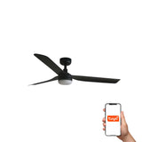 Punt 130cm Ceiling Fan with LED Light / Black / ABS Blades