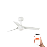 Mini Punt 90cm Ceiling Fan with LED Light / White / ABS Blades