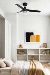 Mini Punt 90cm Ceiling Fan with LED Light / Black / ABS Blades