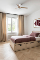 Mini Punt Tub 90cm Ceiling Fan with LED Light / White with Maple / ABS Blades