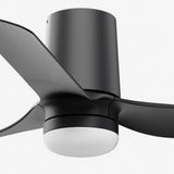 Mini Punt Tub 90cm Ceiling Fan with LED Light / Black / ABS Blades