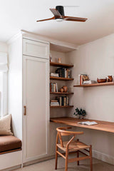 Heywood Tub 90cm Ceiling Fan with LED Light / Black with Walnut / Timber Blades