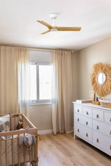 Heywood 90cm Ceiling Fan / White with Pine / Timber Blades