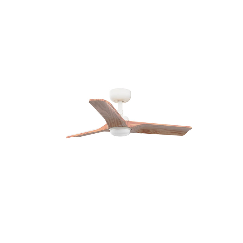 Heywood 90cm Ceiling Fan with LED Light / White with Pine / Timber Blades