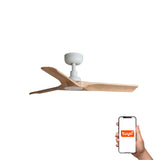 Heywood 90cm Ceiling Fan / White with Pine / Timber Blades