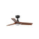 Heywood 90cm Ceiling Fan with LED Light / Black with Walnut / Timber Blades