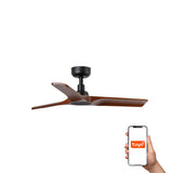 Heywood 90cm Ceiling Fan / Black with Walnut / Timber Blades