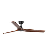 Heywood 132cm Ceiling Fan / Black with Walnut / Timber Blades