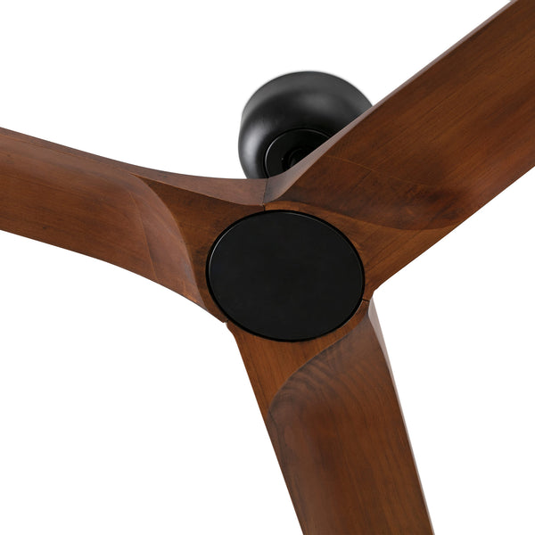 Heywood 132cm Ceiling Fan / Black with Walnut / Timber Blades