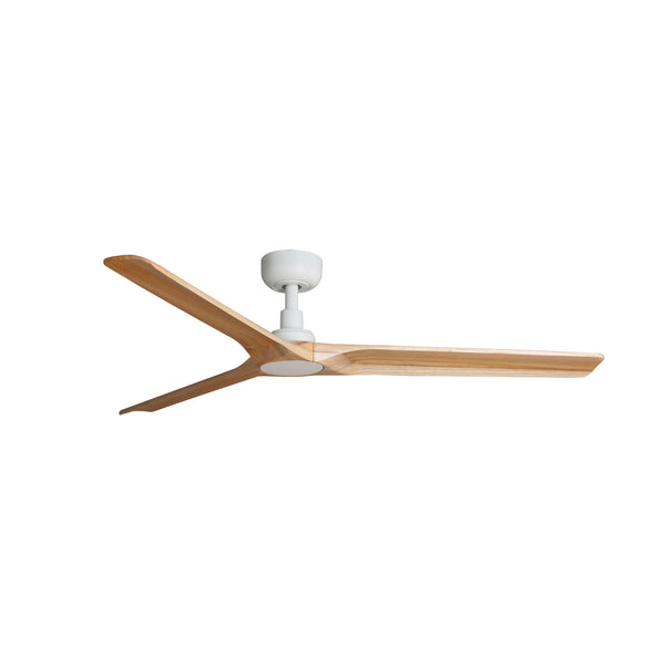 Heywood 132cm Ceiling Fan / White with Pine / Timber Blades
