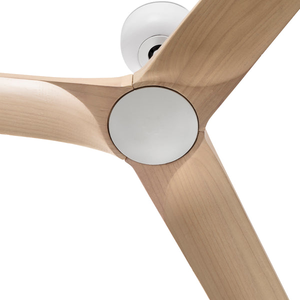 Heywood 132cm Ceiling Fan / White with Pine / Timber Blades