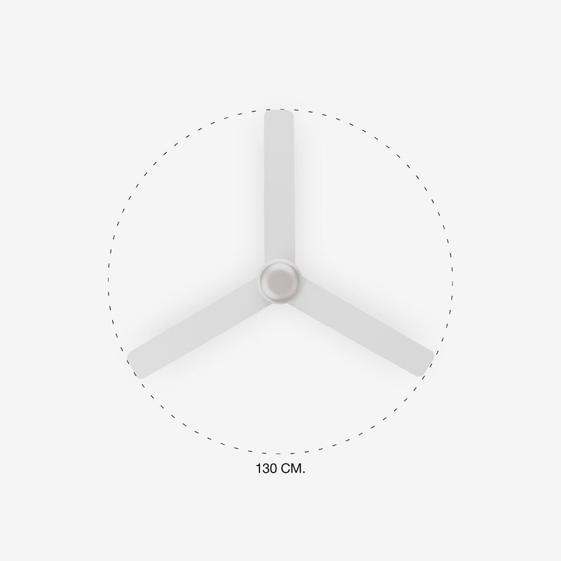 Punt 130cm Ceiling Fan with LED Light / White / ABS Blades