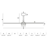 Punt 130cm Ceiling Fan / White / ABS Blades