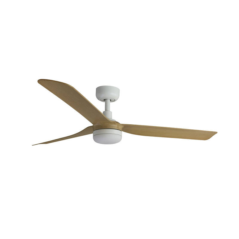 Punt 130cm Ceiling Fan with LED Light / White with Maple / ABS Blades