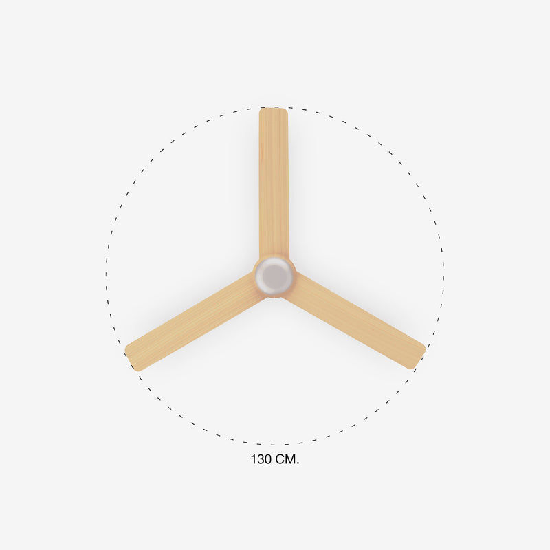 Punt 130cm Ceiling Fan with LED Light / White with Maple / ABS Blades