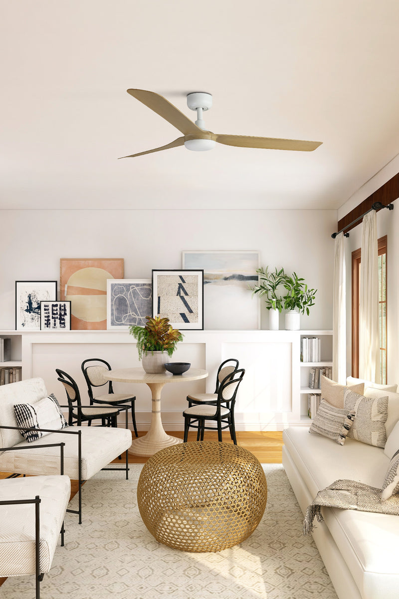 Punt 130cm Ceiling Fan / White with Maple / ABS Blades