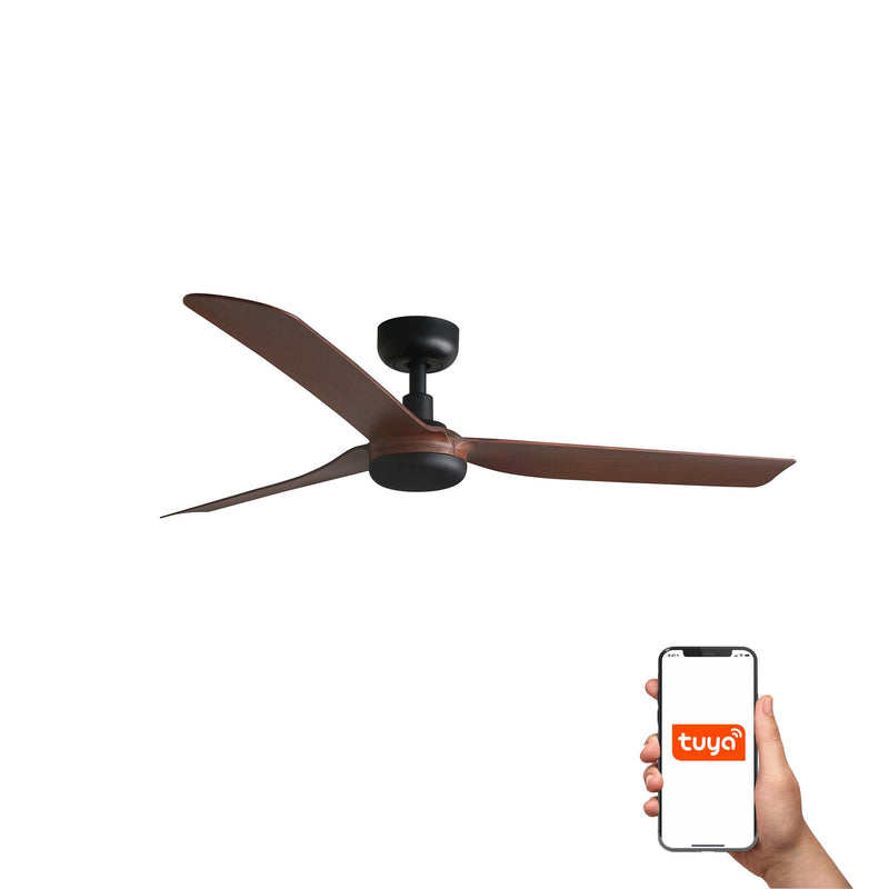 Punt 130cm Ceiling Fan / Black with Walnut / ABS Blades