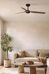 Punt 130cm Ceiling Fan / Black with Walnut / ABS Blades