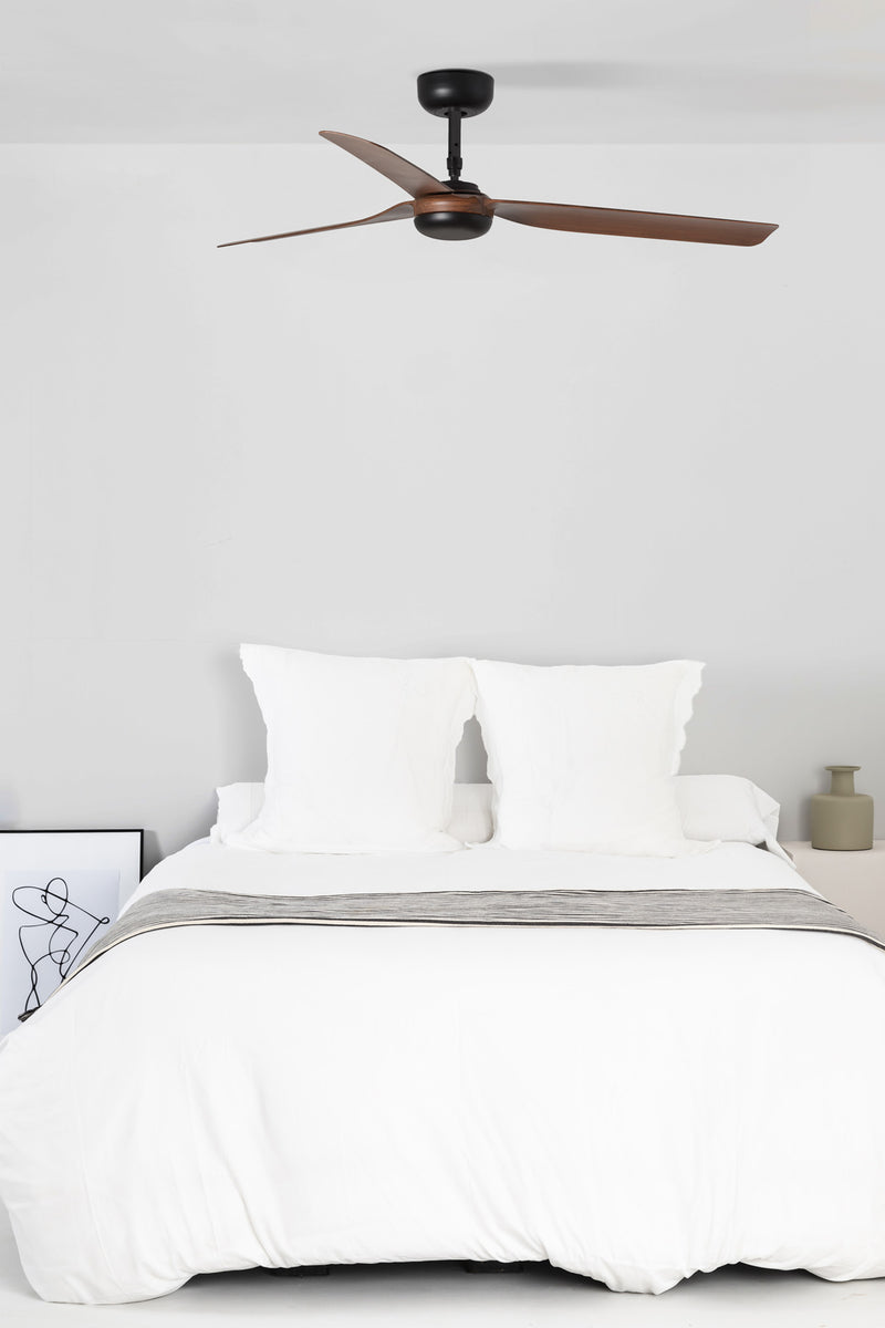 Punt 130cm Ceiling Fan / Black with Walnut / ABS Blades