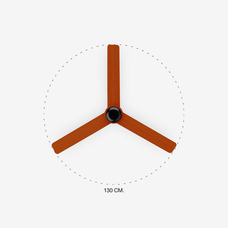 Punt 130cm Ceiling Fan / Black with Walnut / ABS Blades