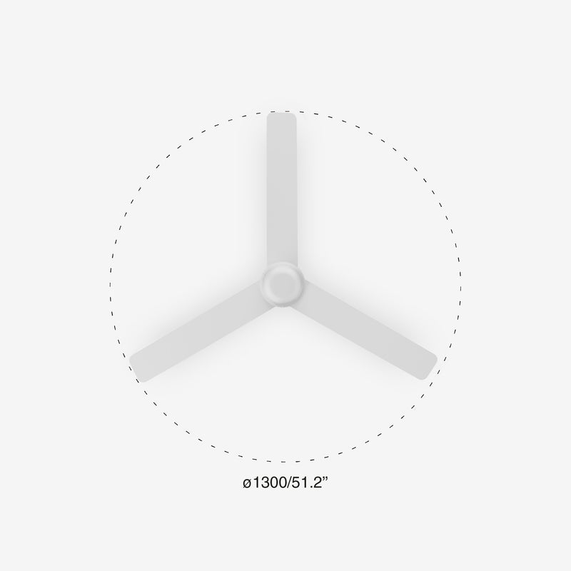 Punt Tub 130cm Ceiling Fan / White / ABS Blades