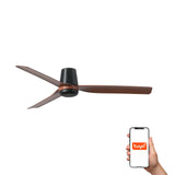 Punt Tub 130cm Ceiling Fan / Black with Walnut / ABS Blades