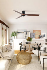 Punt Tub 130cm Ceiling Fan / Black with Walnut / ABS Blades