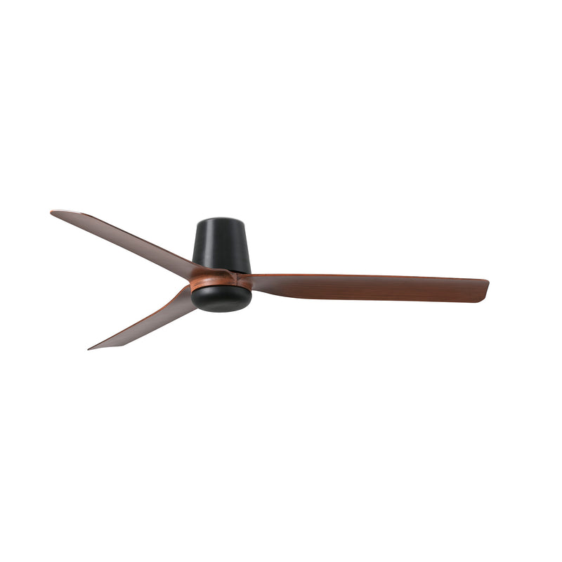 Punt Tub 130cm Ceiling Fan / Black with Walnut / ABS Blades