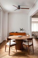 Punt Tub 130cm Ceiling Fan / Black with Walnut / ABS Blades